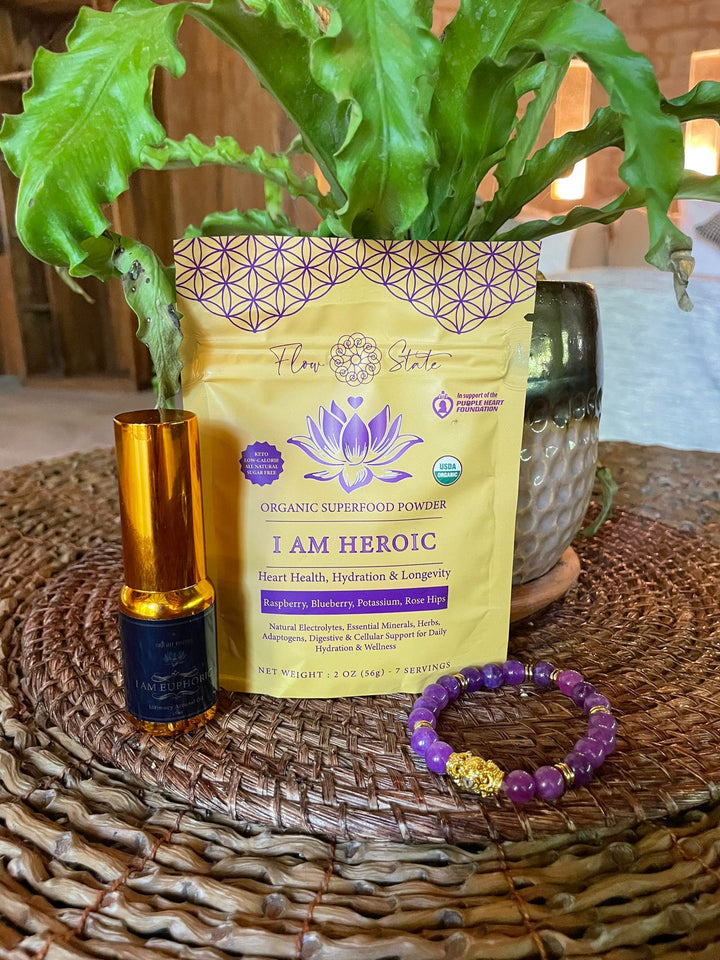 I Am Heroic Immune Boosting Purple Heart Gift Box - BrightFuture.Org Shop, Gift For Yoga Lover | Immune Boosting Heart Gift Box | Bright Future